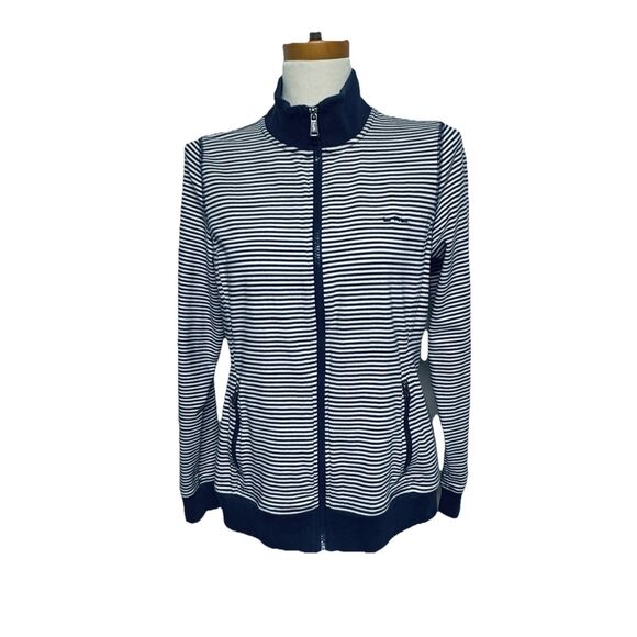 Ralph Lauren Active LRL Women's Full Zip Jacket Navy & White Striped Size Large - Picture 1 of 6
